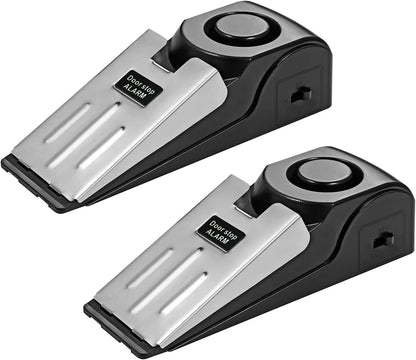 TOWODE Door Stop Alarm 2 Pack, 120 dB Door Stopper Wedge Door Stops Alarm Great for Traveling Hotel Home Security Door Stoppers Safety Tools