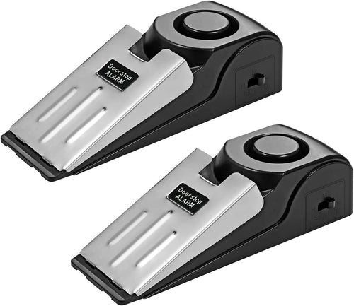 TOWODE Door Stop Alarm 2 Pack, 120 dB Door Stopper Wedge Door Stops Alarm Great for Traveling Hotel Home Security Door Stoppers Safety Tools