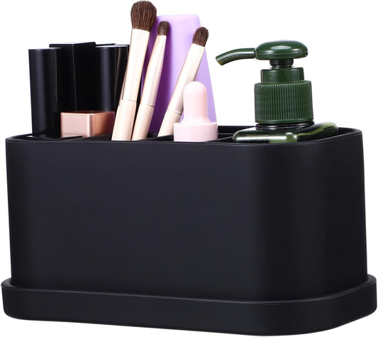ABOOFAN Toothbrush Holder Case with Drainage Holes Premium Bathroom Organizer for Toiletries No Drill Suction Cup Base Easy Clean Removable Tray Flexible and Design