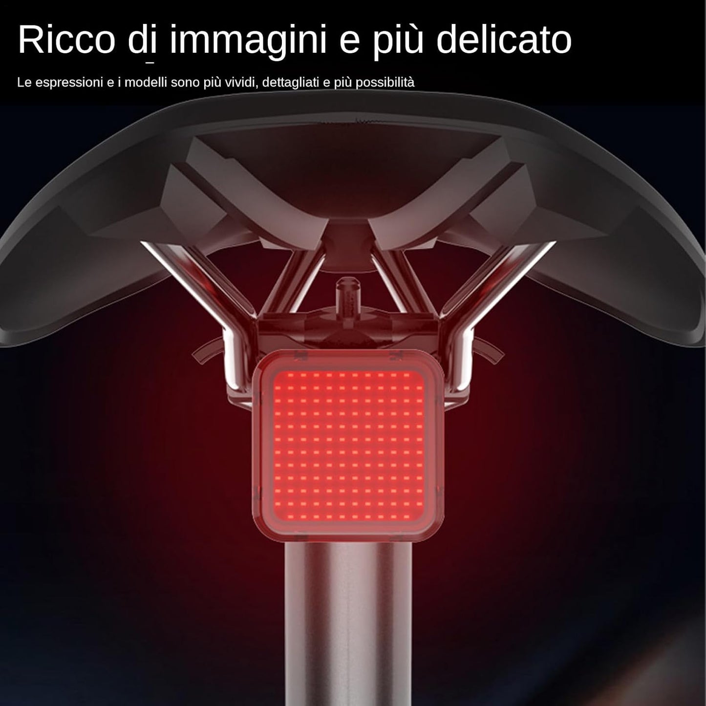 Tail Light, Bike Safety Brake with Long Battery Life and Multi-Dynamic Expressions, Led Warning Lighting Cycling Accessories for Bike Touring, Mountain Trail, Outdoor Adventures