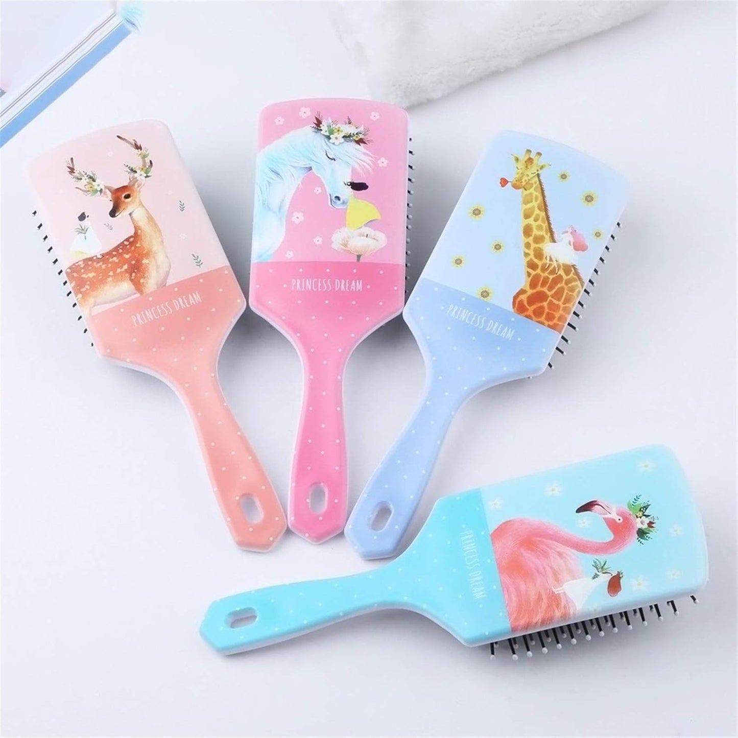 Comb stampa del fumetto dei capelli Detangler pettine, Cura dei capelli massaggio del cuoio capelluto Airbag capelli che designa attrezzo, Denti morbida pettine spazzola for capelli, parrucchiere acce