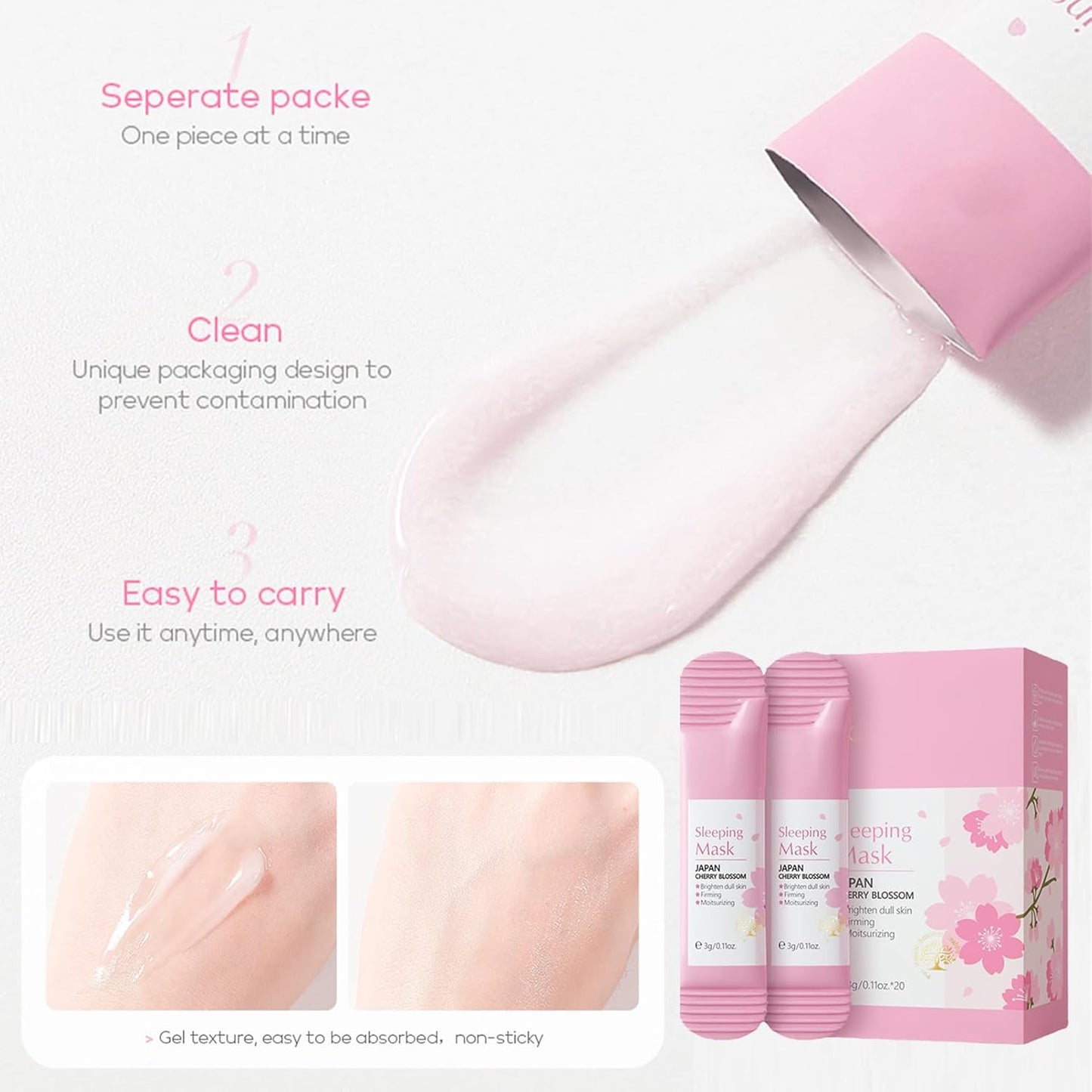 Face Care Set for Girls and Women, Anti-Wrinkle, Facial Skin Care Set, Sakura Skincare Moisturizer with Serum Cream, Toner, Eye Cream, Daily Skin Care