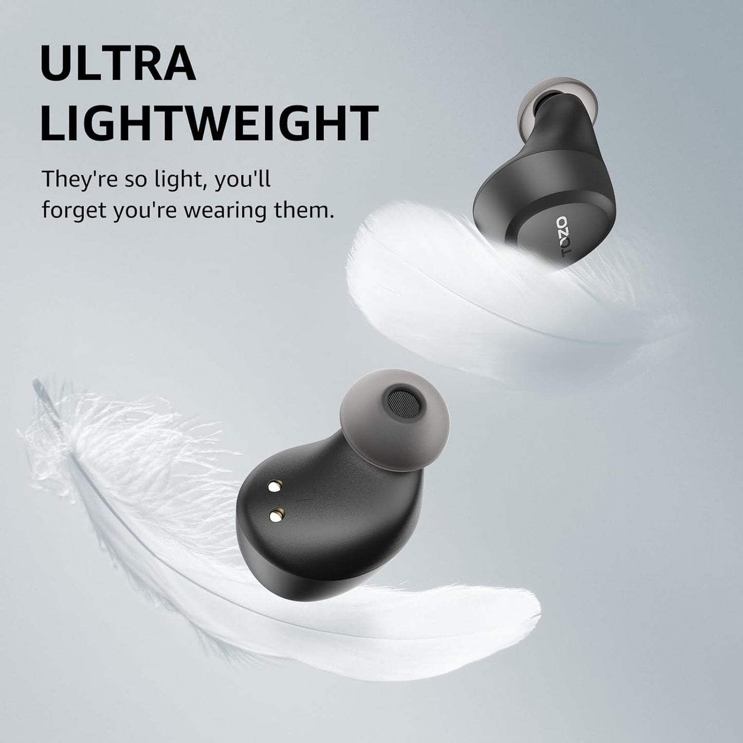 TOZO New Version A1 Wireless Earbuds Bluetooth 5.3 in Ear Light-Weight Headphones Built-in Mic Calls IPX5 Waterproof,Immersive Premium Sound Connection Headset with Charging Case,32 Preset EQs via APP