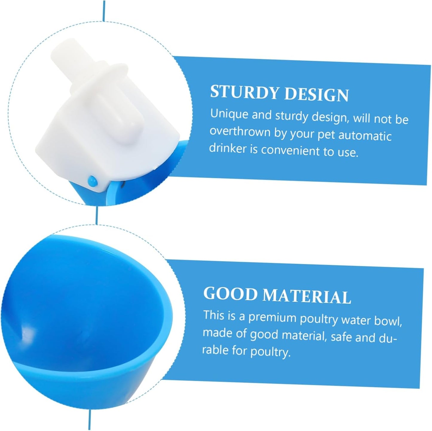 TOYANDONA 5 Pezzi Tazza Abbeveratoio per Pollame da Design Resistente e Compatto per Galline e Uccelli Materiale e Facile da Utilizzare