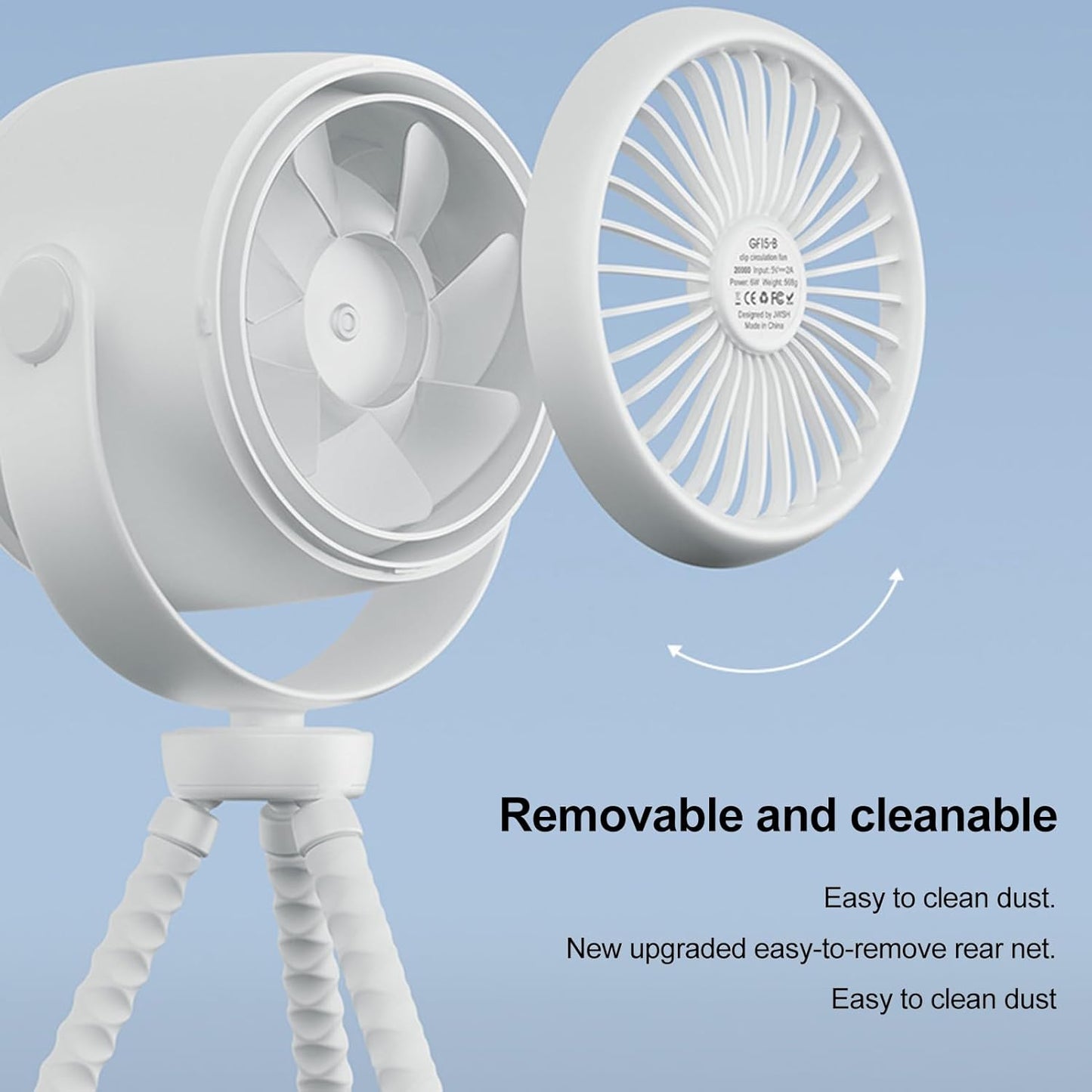 Ceprznvey Stroller Fan, Portable Baby Fan, Clip on Cooling, 100 Speed Stepless Adjustment, Built-In Night Light, for Travel Beach Camping Backseat Crib, 12,8 x 6,57