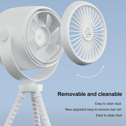 Ceprznvey Stroller Fan, Portable Baby Fan, Clip on Cooling, 100 Speed Stepless Adjustment, Built-In Night Light, for Travel Beach Camping Backseat Crib, 12,8 x 6,57