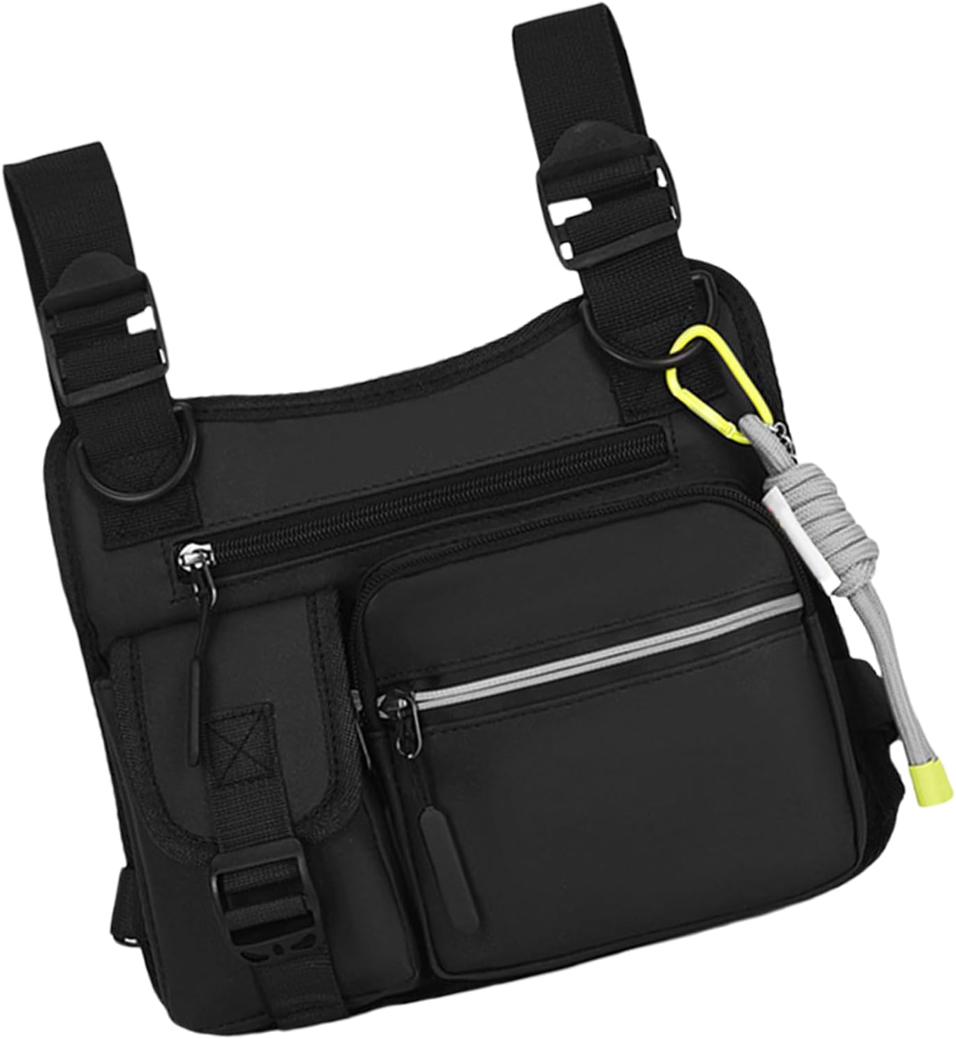 Chest Holster, Adjustable Multifunctional Chest Bag, Wear-Resistant Vest with 3D Cut, for Hiking, Gym, Sports, Motorcycle, Workout, Hunting, Outdoor Gear Utility, Black, Please refer to description