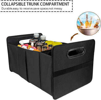 XINLIYA Car Trunk Organizer, Portable Foldable Auto Sturdy Cargo Storage Box with Muti Compartments, Multifunctional Collapsible Car Storage Bag, Non Slip Bottom Universal for SUV Truck Van
