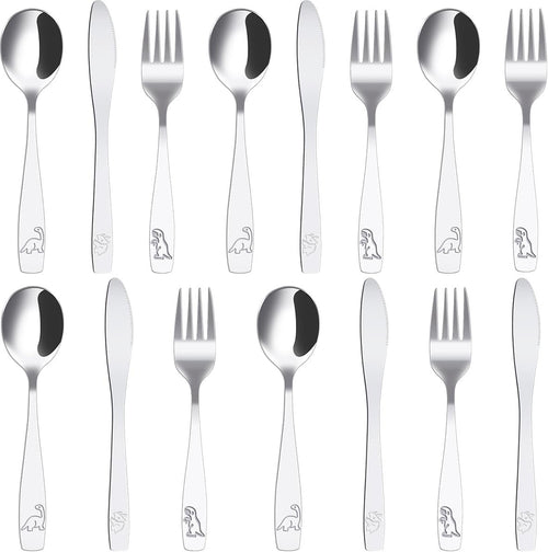 Kids Cutlery Set, Stainless Steel Kids Silverware Set -Toddler Flatware/Child Safe Utensil Set Includes Safe Forks, Spoons and Knives (15PCS)