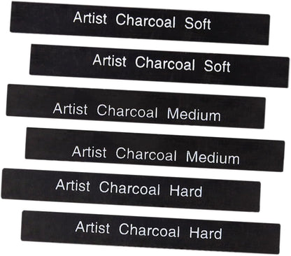 SEWACC 6pcs Charcoal Pastel Erasers Incense Briquettes Fire Cool Artist Willow Vine Charcoal Pencil Carbon