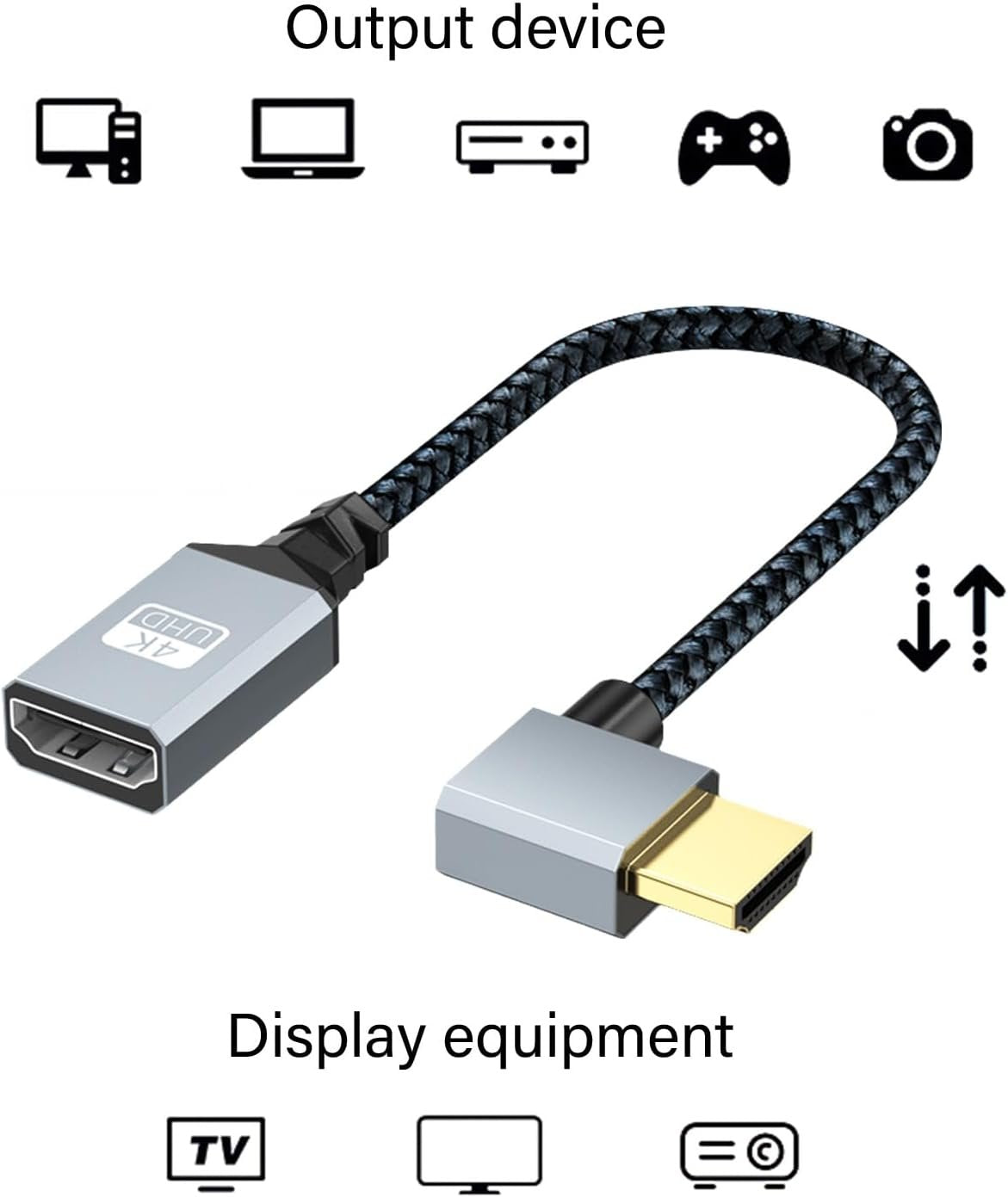 ljhnba HDTV Male to Female Cable HDTV Extender Supports 4K30HZ60Hz 2160p for Seamlessly Video Streaming Wide Compatibility