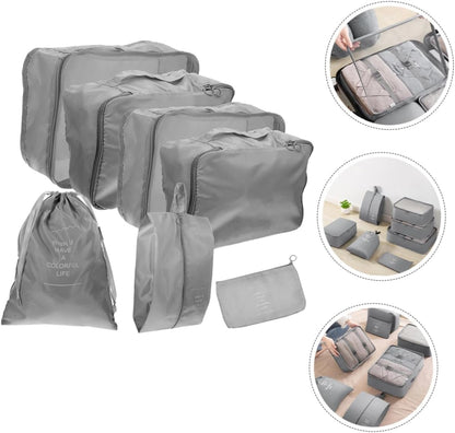 Healeved 1 set Travel Clothes Organizer Packing Bags for Shoes Toiletries Clothing Lightweight Durable Storage Pouches for Organization Grey