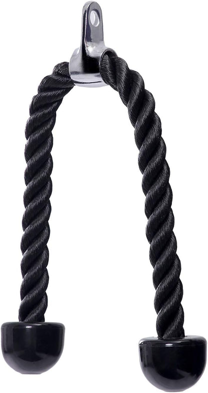 KYLIN SPORT 27" Tricep Rope Pull Down Sport Gymmastic Exercise Machie Cable Attachment Heavy Duty Nylon Rope Easy to Grip & Non Slip