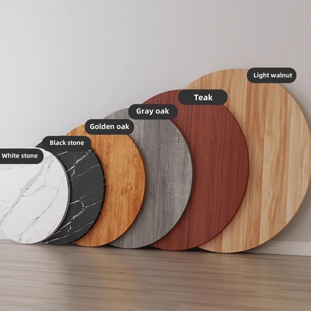 MUGVFVCSQ Wooden Round Dining Table Top 20" 24" 32" 36" Solid Wood Table Top, Round Tabletop Protector，Smooth Surface Circle Wooden Table Top(Light Walnut,60cm/24in)