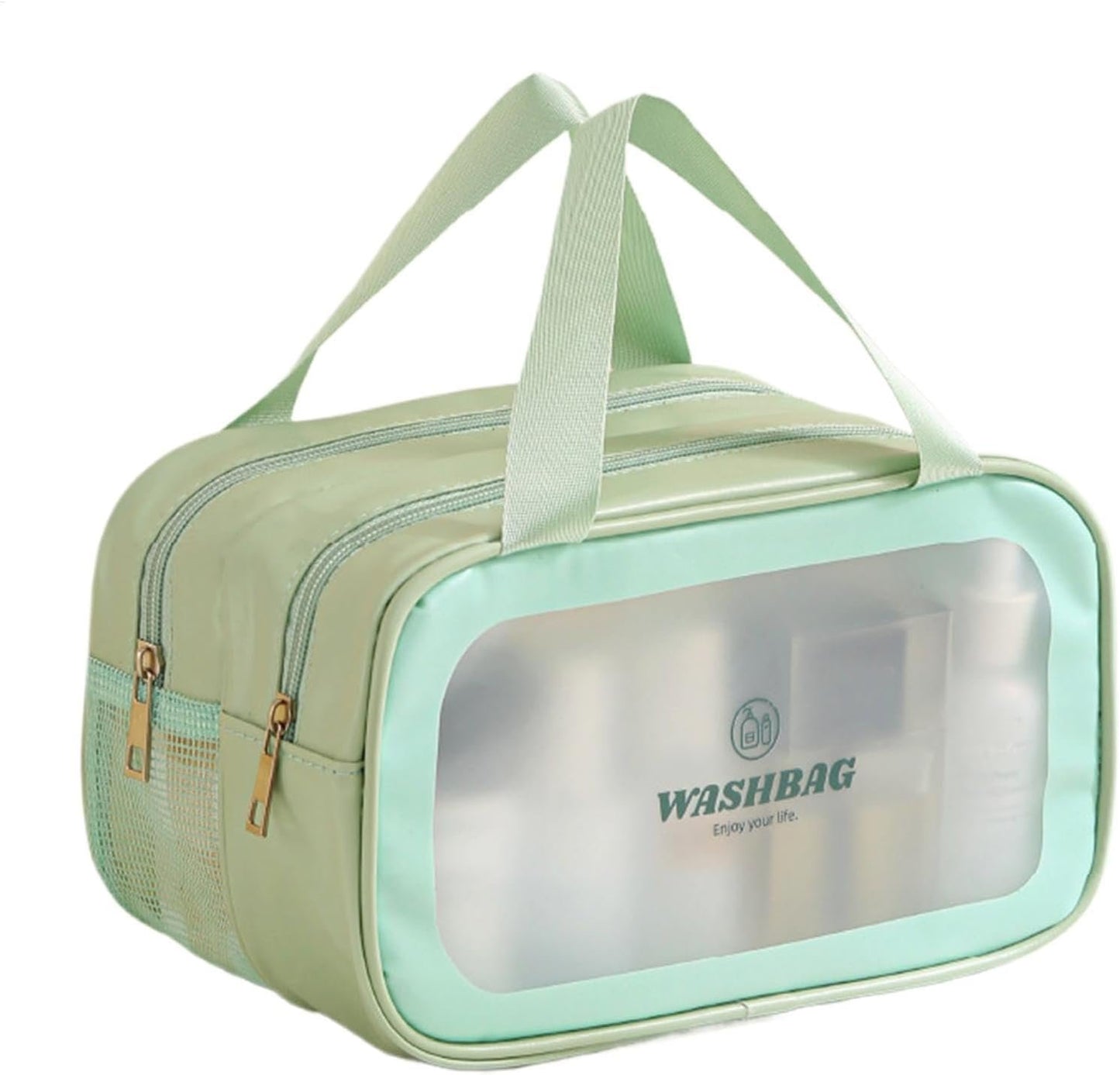 Travel Toiletry Bag, Multiple Compartments Travel Storage Bag, Portable Makeup Organizer, Large Capacity Hygiene Kit, Compact Shower Caddy, Convenient Pouch for Facial Cleanser, B, Refer to
