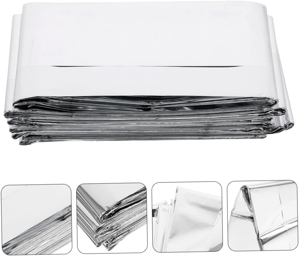 Generic 6Pcs Emergency Survival Blanket Portable Insulation Outdoor Camping Blanket Reflective Design for Protection for Hiking Marathons and Emergencies