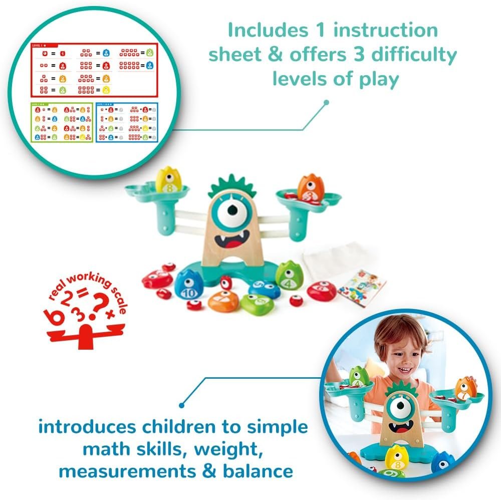 Hape Monster Math Scale Educational Learning Activity Kids/Toddler Play Toy 3+