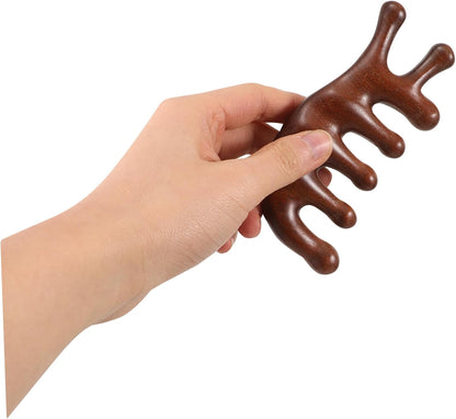 BESTYASH Massaggiatore Per La Testa Pettine Toelettatura Shampoo Guasha Manuale Corpo Dente Attrezzo Facciale Accessori Per La Cura Dei Districante Palmare Largo Di Legno Coffee