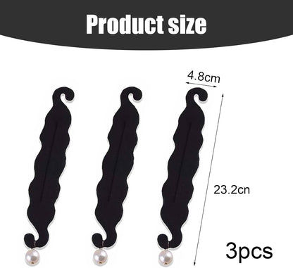 DHWEKU Set of 3 Quick Bun Maker for Braiding and Curling Hair, Magic Donuts for Quick and Easy Harvesting - Ideal for Any Occasion!
