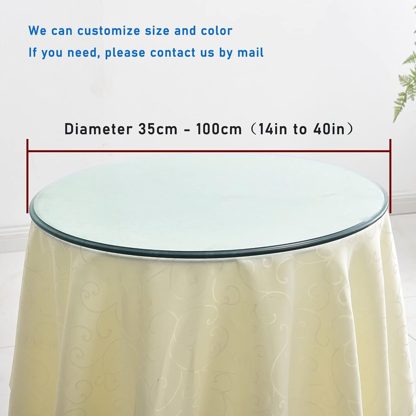 Round Glass Dining Table Top Cover 24 30 36 39inch Glass Replacement for Patio Table with Lazy Susan Turntable Polish Arc Edge