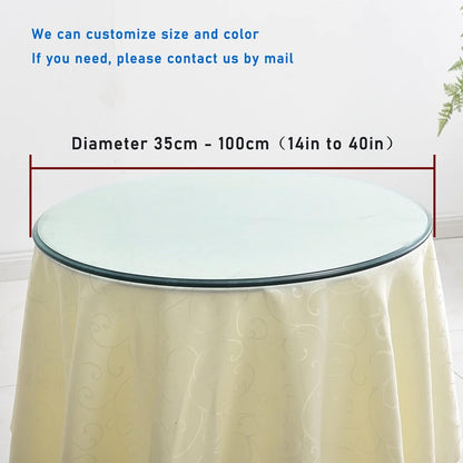 Round Glass Dining Table Top Cover 24 30 36 39inch Glass Replacement for Patio Table with Lazy Susan Turntable Polish Arc Edge