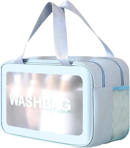 Travel Toiletry Bag, Thickened Portable Waterproof Drainage, PVC Toiletry and Makeup Bag, Matte Translucent Men and Women Convenient Handle Storage