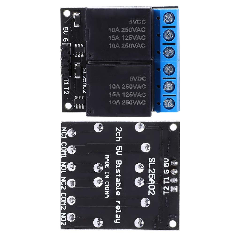 SL25A02 Two-Channel Bistable Self Locking Relay Module Low Level Control Switch for Home Automation