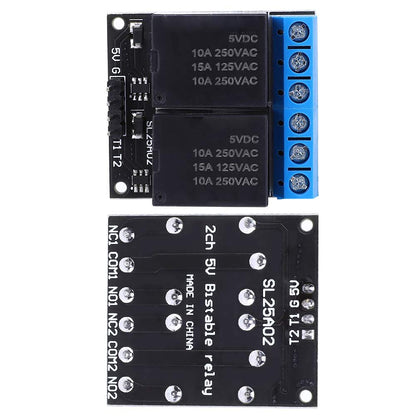 SL25A02 Two-Channel Bistable Self Locking Relay Module Low Level Control Switch for Home Automation