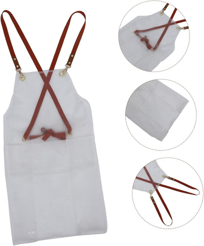 PENIKOKO Oil Apron for Adults Adjustable Strap Transparent Design for Painting Hair Dyeing and Crafting Reliable Protection Against Stains and Spills