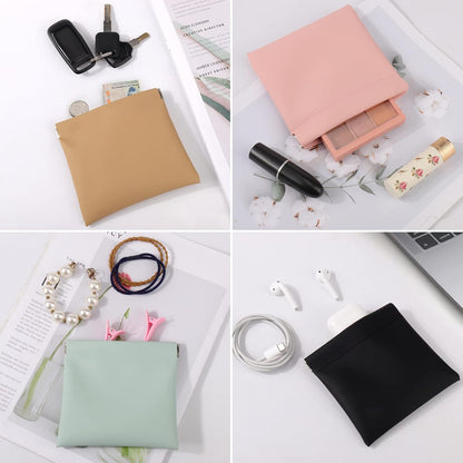 BUSOHA Small Makeup Bag for Purse, Mini Portable Cosmetic Bags for Women, Coin Purse Lipstick Cosmetic Accessories Organizer, Small Travel Kit Storage Pouch, 4 PCS, 4.7*4.3INCH, Mini Storage Bag