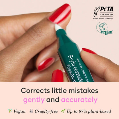 MANUCURIST • Nail Polish Corrector Pen • Green Flash Gel Polish Corrector Pen + 3 Refills • Acetone-Free, Plant-Based Nail Polish Remover • Gel Nail Polish Accessorie