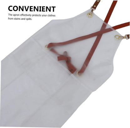PENIKOKO Oil Apron for Adults Adjustable Strap Transparent Design for Painting Hair Dyeing and Crafting Reliable Protection Against Stains and Spills