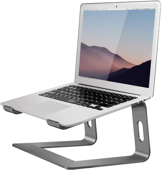 Aluminum Laptop Stand Compatible with Mac MacBook Pro/Air Apple 12" 13" Notebook, Metal Laptop Desk Stand Portable Desktop Computer Holder Stable Riser Ergonomic Elevator for 10 to 15.6