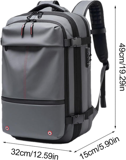 Vacuum Backpack – Anti-Theft Travel Bag | Waterproof Luggage Pack With Password Lock, Expandable 60L Volume, Air Compression Organizer, Dry Wet Divider, Outdoor Gear For Hiking & Business Trips