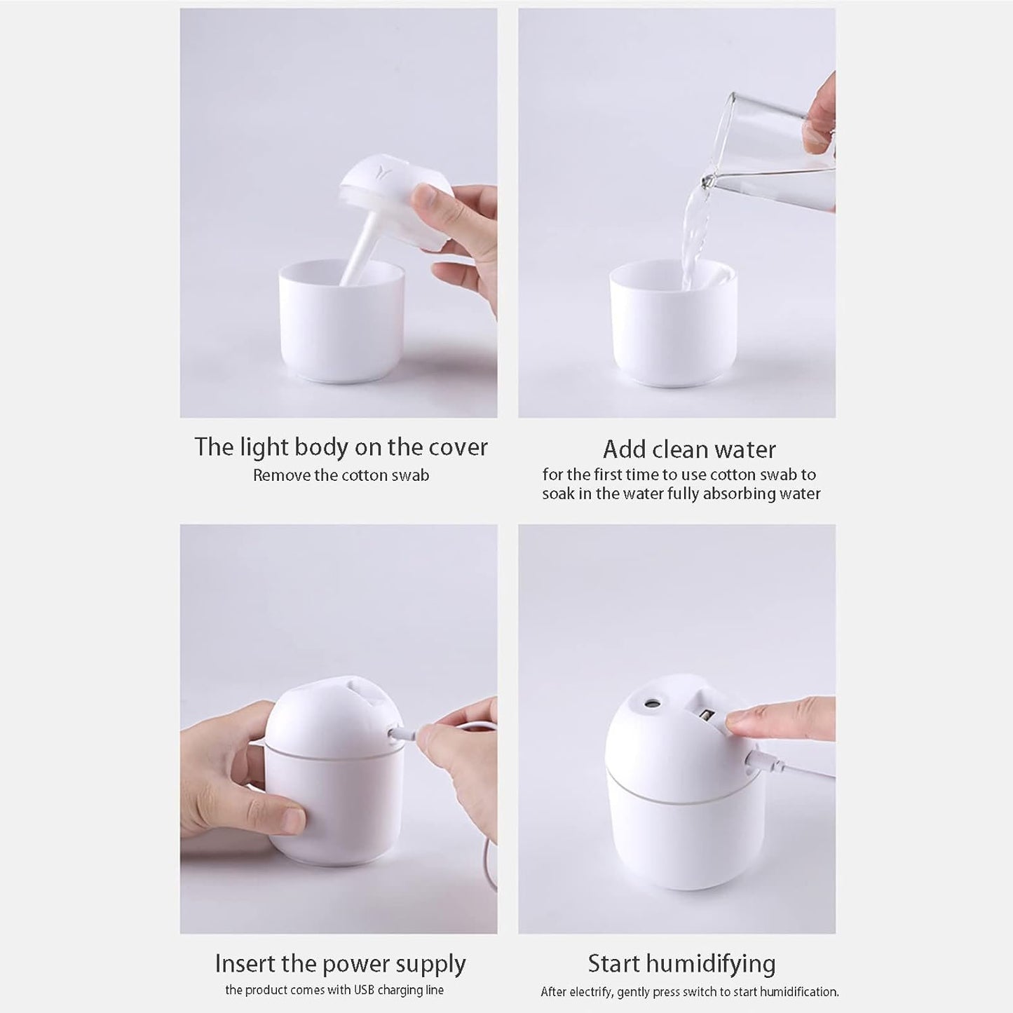 Humidifiers for Bedroom Baby,250ml Easy To Fill & Clean,Quiet Ultrasonic Mini Humidifier with 2 Mist Modes and Color Nightlight,Auto Shut-Off Travel Humidifier for Indoor Plants Nursery Home