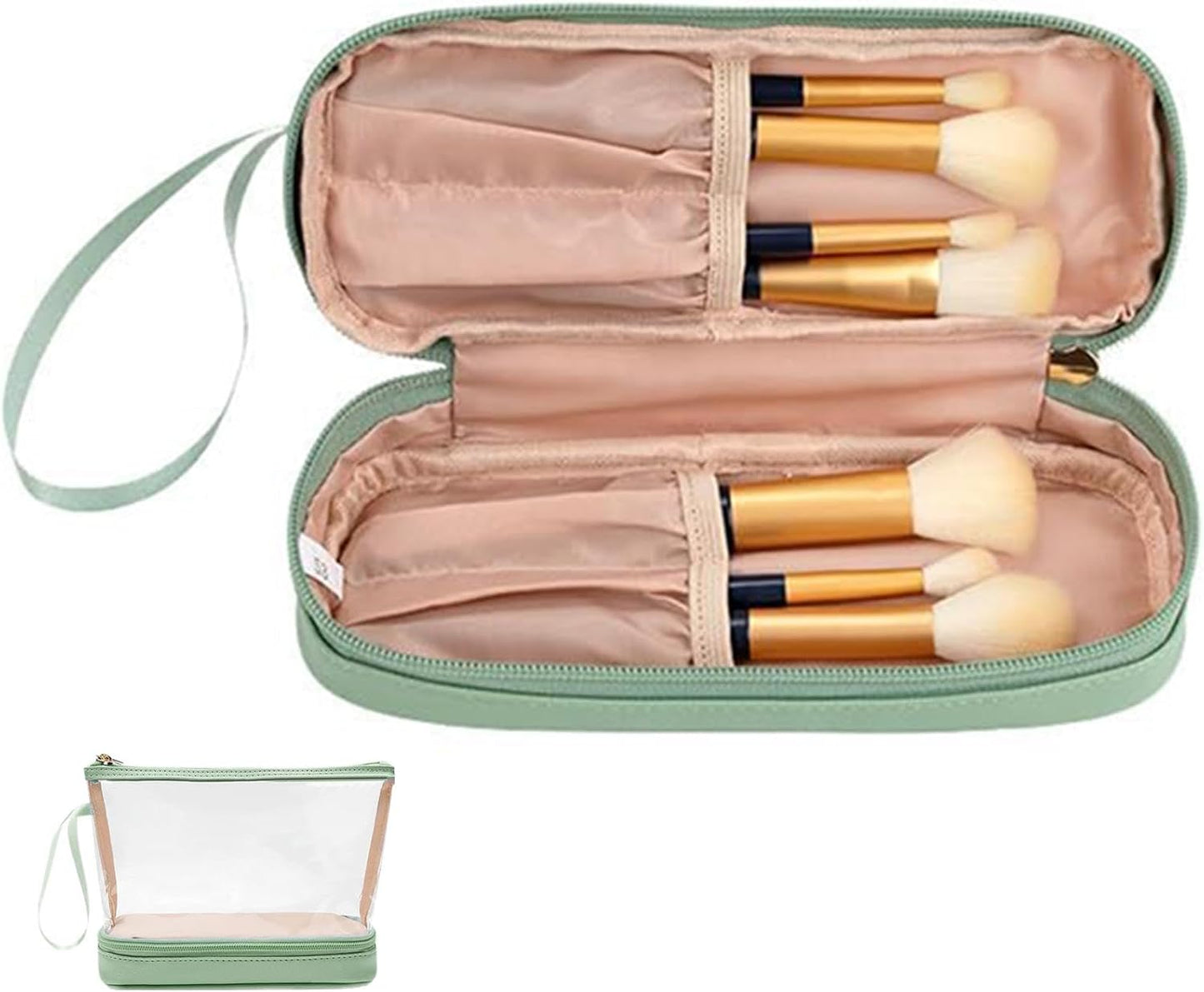 Gungtj Travel Backpack, Portable Transparent Makeup Holders, Cosmetic Storage Organizer, 8.66 x 3.54 x 6.3 Inches, Vanity Case For Traveling Needs, Toiletries Accessories, green, Please refer to