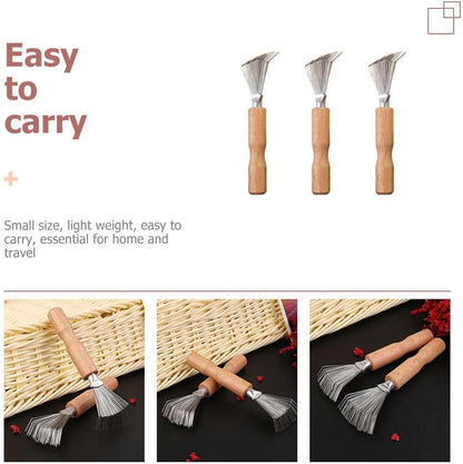 FOMIYES 6 Pcs Hair Brush Cleaners - Portable and Ergonomic Comb Cleaning Tools for Home and Travel, Yellow, 4.52*1.18*1.57 Inch