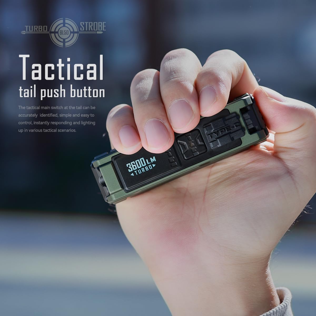 IMALENT BL50 EDC Rechargeable Torch 3600 Lumens, Small Pocket Size Mini Travel LED Flashlight Waterproof, Lightweight Tactical Torch for Camping, Fishing, Hiking