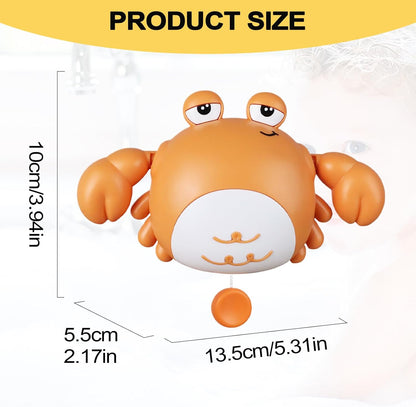 Toddler Bath Toy, Cute Crab Shape, 3,94 x 5,31 in Kids Water Companion, autentico Wind-Up Floating Design, Interactive Parent-Child Play for Beach, Travel, Daycare,