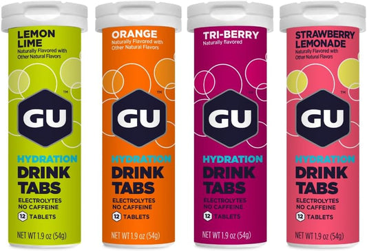 GU Energy Hydration Electrolyte Drink Tablets, Assorted Flavors, 4-Count