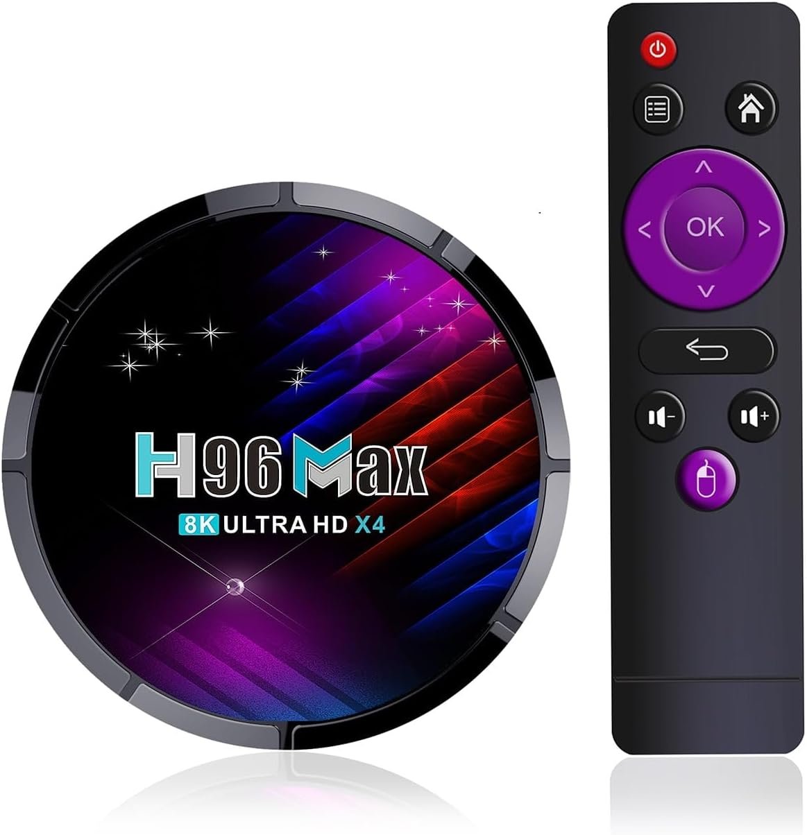 H96 MAX X4 TV Box Android 11.0 8K S905X4 4K 1080P 3D USB3.0 BT4.0 Video Media Player OTA TV Box (4GB+32GB, Black)
