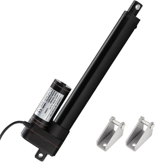 JQDML 10 Inch 10" Stroke Linear Actuator 12V Heavy Duty 3000N/660lbs IP65 Waterproof Electric Actuator 0.2"/s with Mounting Brackets for Window Opener,Door Opener,Home Automation