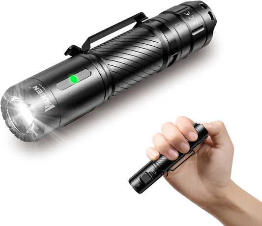 WUBEN C3 Flashlight Rechargeable 1200 High Lumens, LED Tactical Flashlight Super Bright, IP68 Waterproof Flash Light with 6 Modes, Lampe de Poche for Outdoor, Emergency, Camping, Hiking, Home