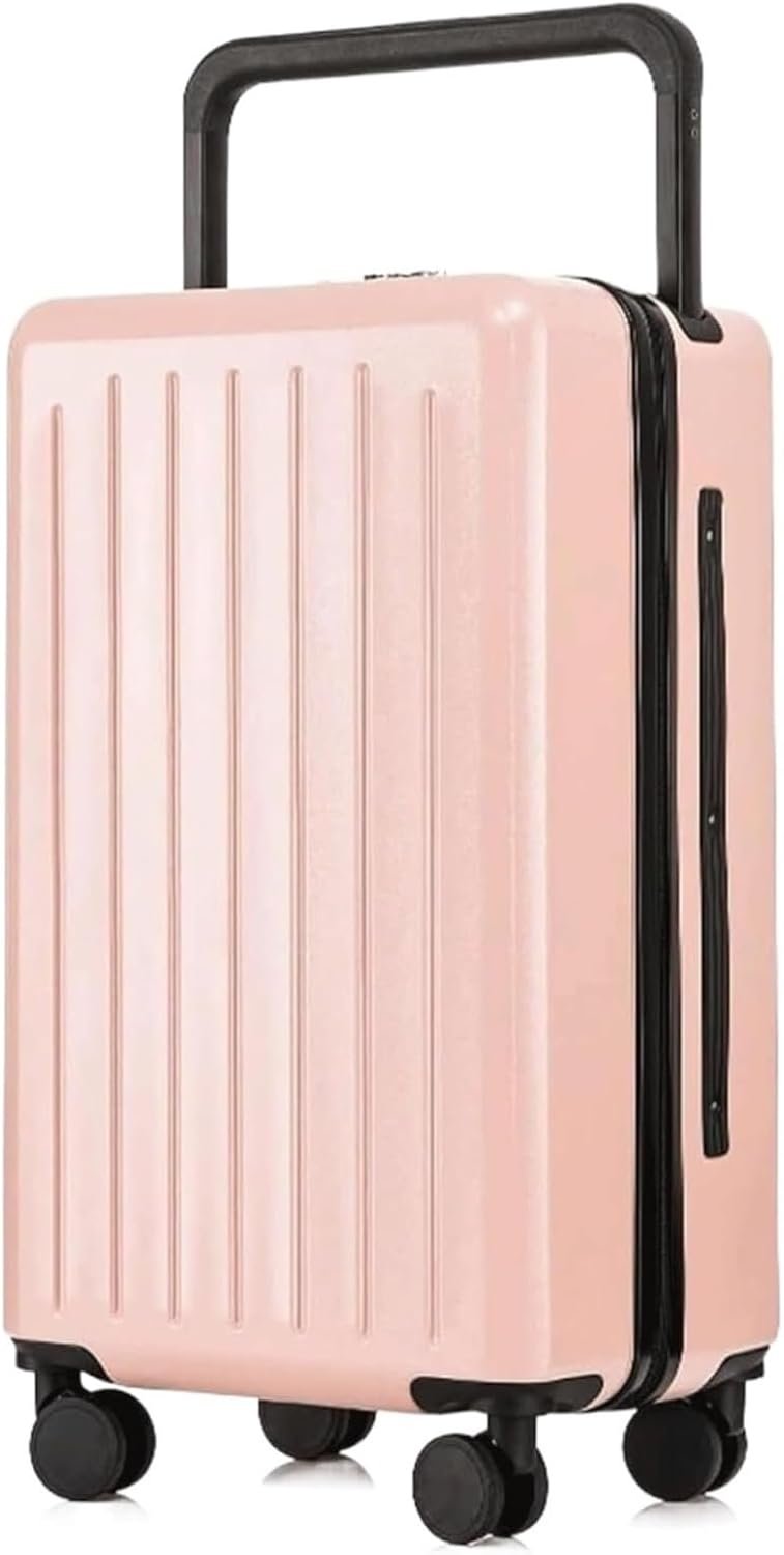 Suitcase 24 in Large Capacity Luggage Security Combination Lock Suitcase Wear-Resistant Luggage Carry-on Suitcase (Color : Pink, Size : 24Inch)