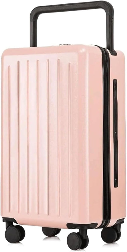 Suitcase 24 in Large Capacity Luggage Security Combination Lock Suitcase Wear-Resistant Luggage Carry-on Suitcase (Color : Pink, Size : 24Inch)
