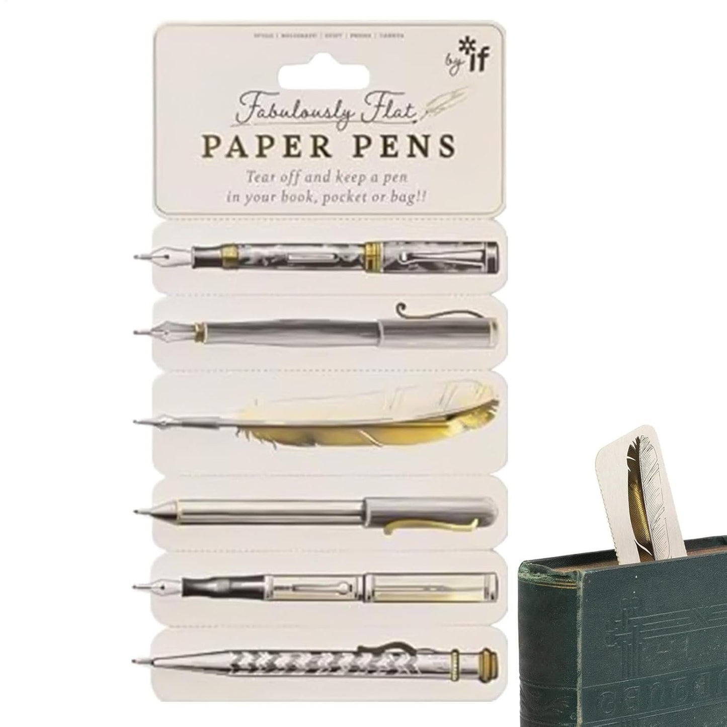 Bookmark Pen Flat,Bookmark Flat Writing Pen,Flat Paper Pen Black Ink Bookmark Taking Notes Pocket Size Home School Funny Pencil Stationery for Friends