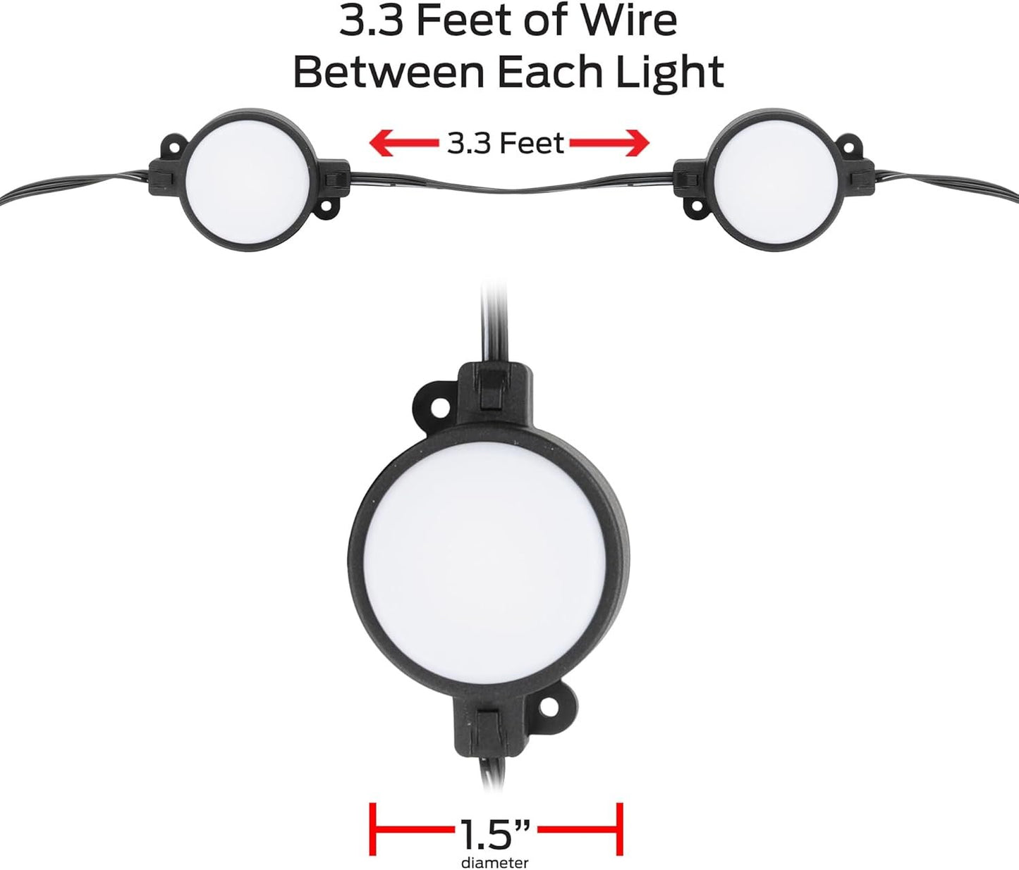 Monster Smart Outdoor Ground Accent RGB+IC+WW LED Lights, 50ft, 15 LEDs, Sound Reactive, Ground Stakes & Wall/Ceiling Mounts, Weather & IP44 Water Resistant, Works with Alexa, Siri, Google Home, App
