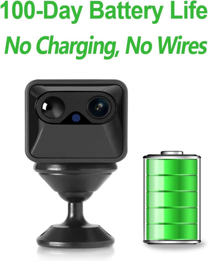 Rettru A2 Magnetic Wi-Fi Wireless Cameras for Home Security,No Wi-Fi Video Recorder with 64GB SD Card,150 Days Battery Life,Night Vision,Motion Detection,Cloud Storage for Car,Baby,Pet & More