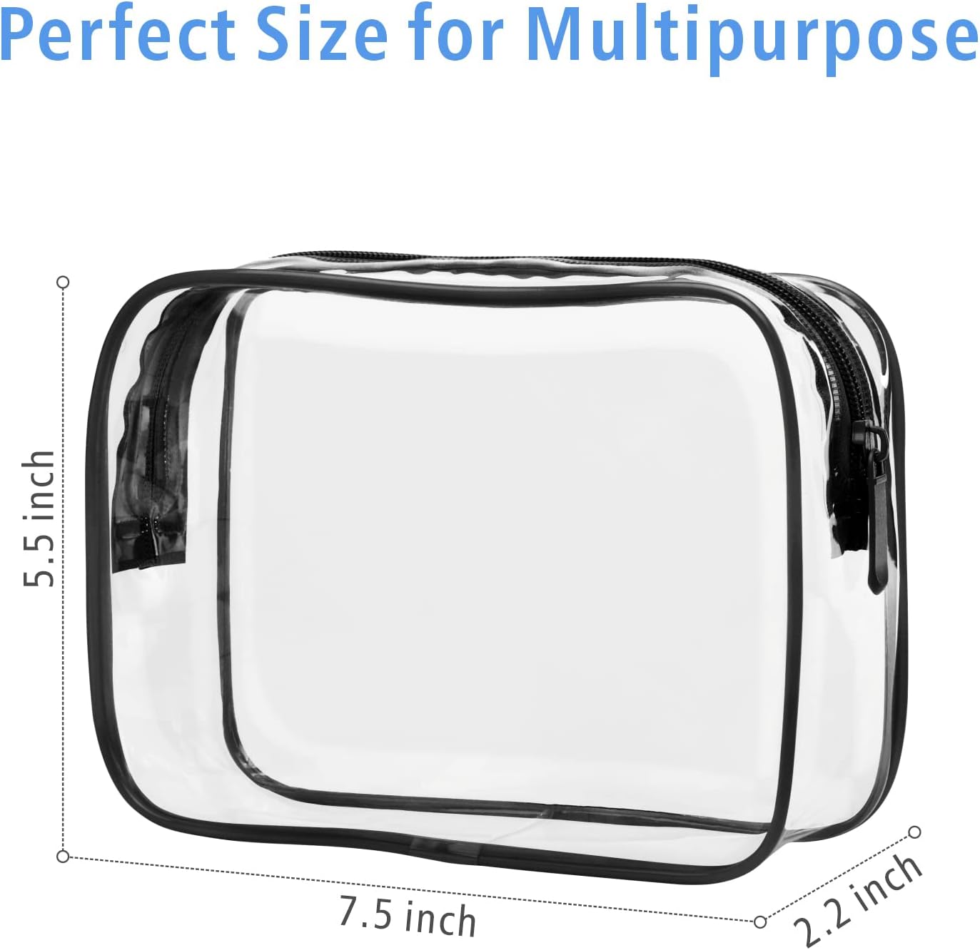 PACKISM TSA Approved Toiletry Bag, Clear Makeup Bag Waterproof Quart Size Bag, Travel Makeup Cosmetic Bag for Women Men, Carry on Airport Airline Compliant Bag, 3 Pack