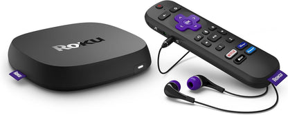 Roku Ultra | The Ultimate Streaming Device 4K/HDR/Dolby Vision/Atmos, Rechargeable Roku Voice Remote Pro, Ethernet Port, Hands-Free Controls, Lost Remote Finder, Free & Live TV